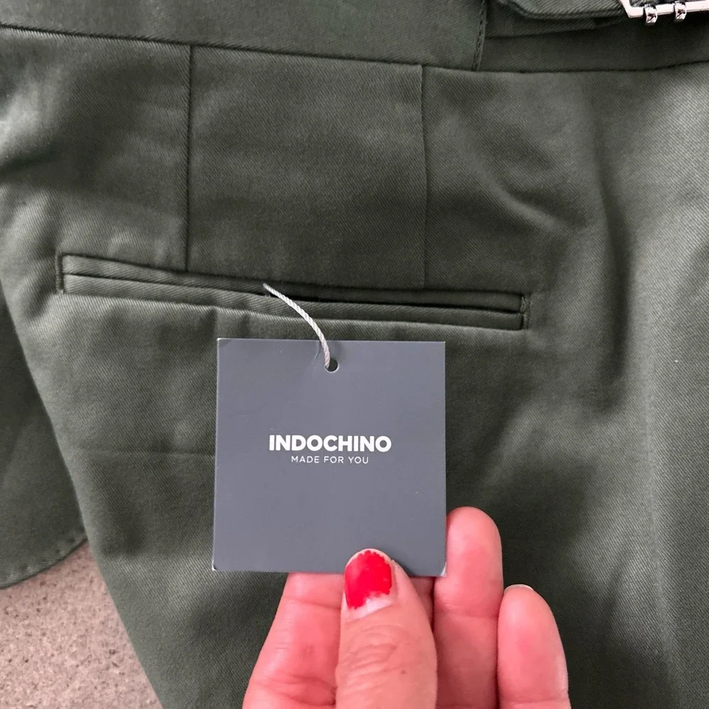 INDOCHINO Green 2 Pc Suit SoHo Jacket Blazer and Newbury Cuffed Pants XS